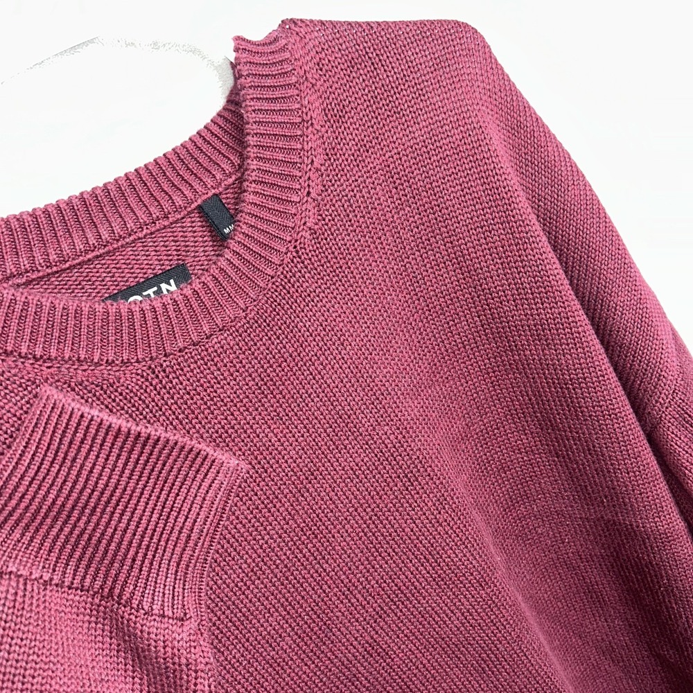 kOTN Hamatah Sweater mens US Size M Burgandy Melange 100% Egyptian Cotton